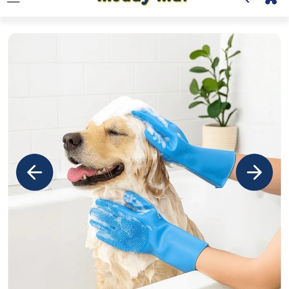 Muddy Mat Blue Pet Grooming Gloves